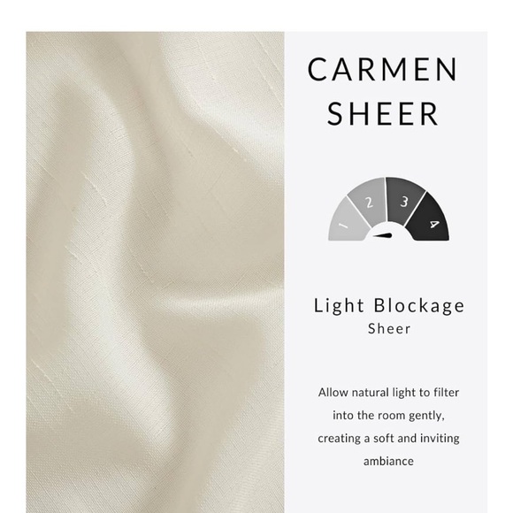 Elrene Home Fashions Carmen Sheer Extra-Wide Top Curtain Panels 114"W x 95"L NEW - Picture 9 of 15